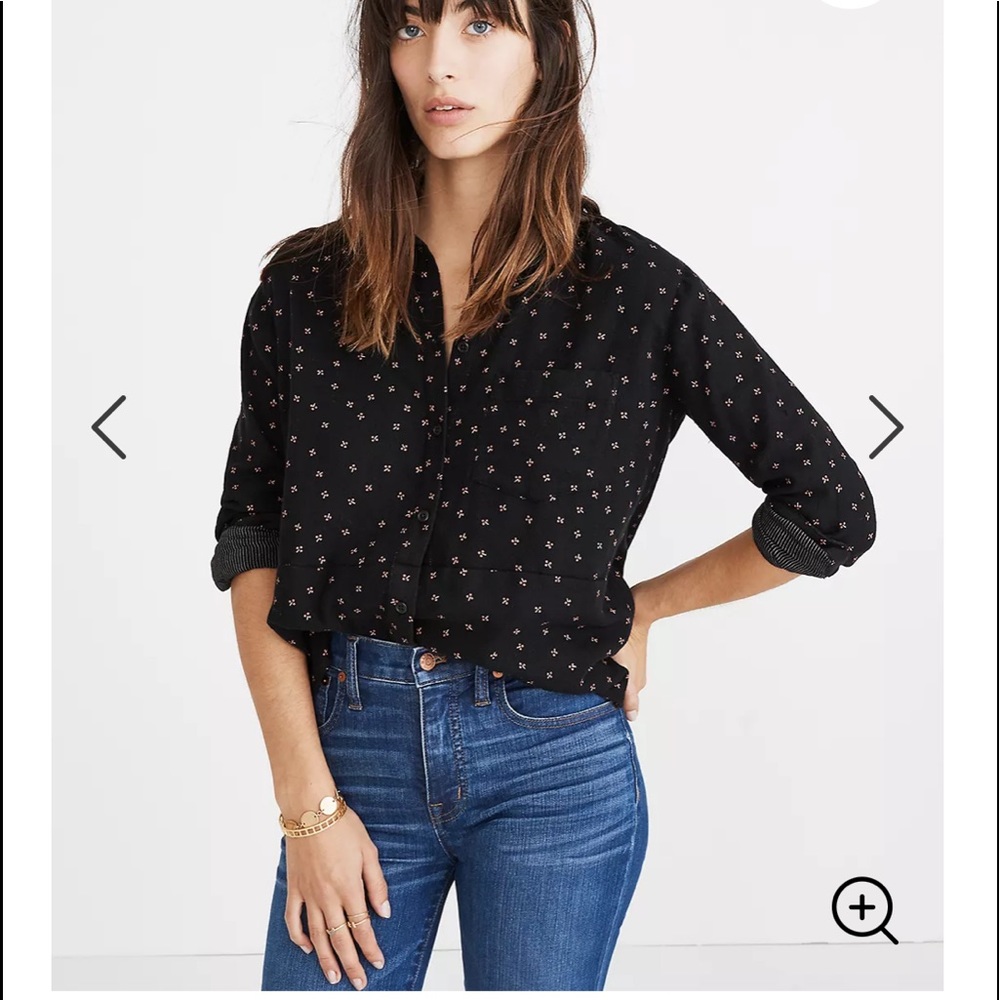 Madewell oversized flannel shirt mini floral XS